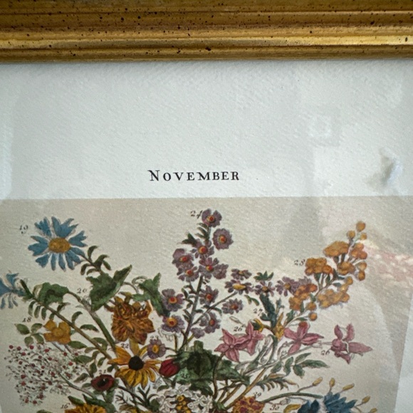 November Floral Art Print in Gold Frame - Picture 7 of 7